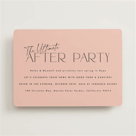 The Ultimate After Party Wedding Invitations by Becky Nimoy | Minted