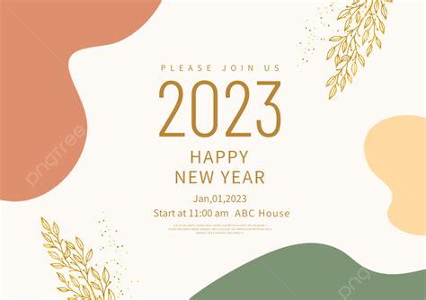 Gold Foil Line Color Geometric 2023 New Year Party Invitation Template Download on Pngtree