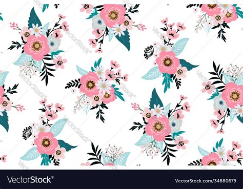 Floral fashion print design for spring dress Vector Image