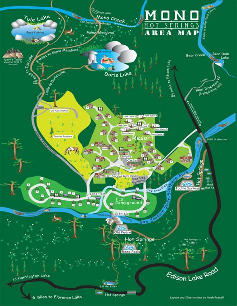 Facility Map | Tent Cabin Resort Campgrounds | Mono Hot Springs California | Yosemite Sierra ...