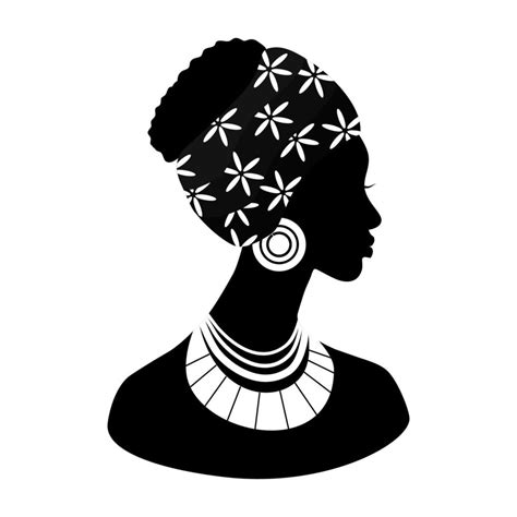 Portrait of a beautiful african american woman in profile. Black and ...