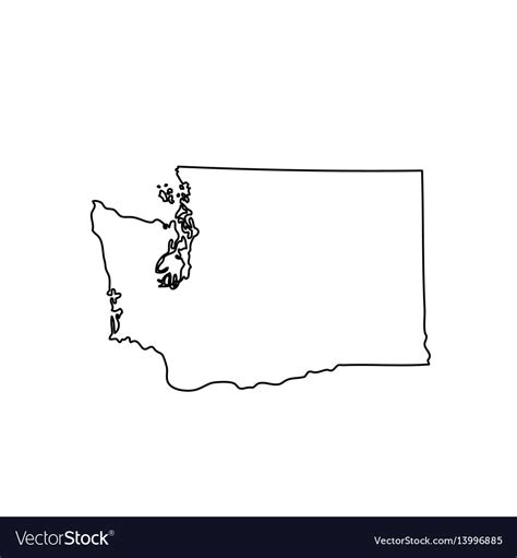 Map of the us state of washington Royalty Free Vector Image