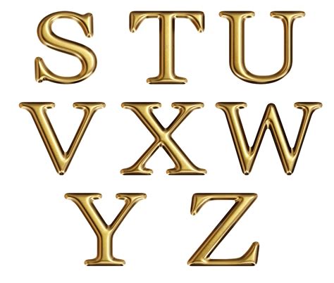 3D Gold Letters Clipart PNG SVG Bundle, Gold Font, Gold Alphabet, 3D ...