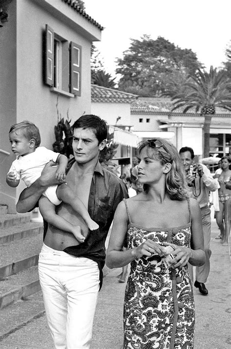 Alain and Natalie Delon with son Anthony, 1965 | Celebrity dads, Celebrity moms, Celebrity mom style