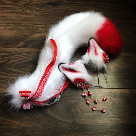 FOR ORDER Kitsune Fox ears and tail set inari anime cosplay | Etsy