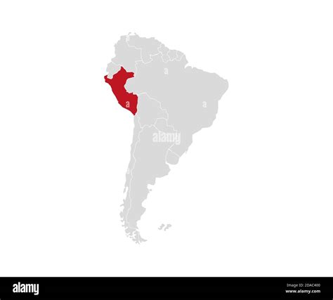 Peru on South America map vector. Vector illustration Stock Vector ...