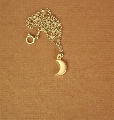 Moon Necklace Tiny Moon Necklace Gold Moon Crescent Moon - Etsy