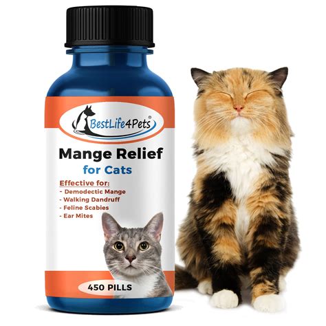 BestLife4Pets Demodectic Mange And Scabies Relief For Cats Ear Mites Itch Relief Supplements For ...