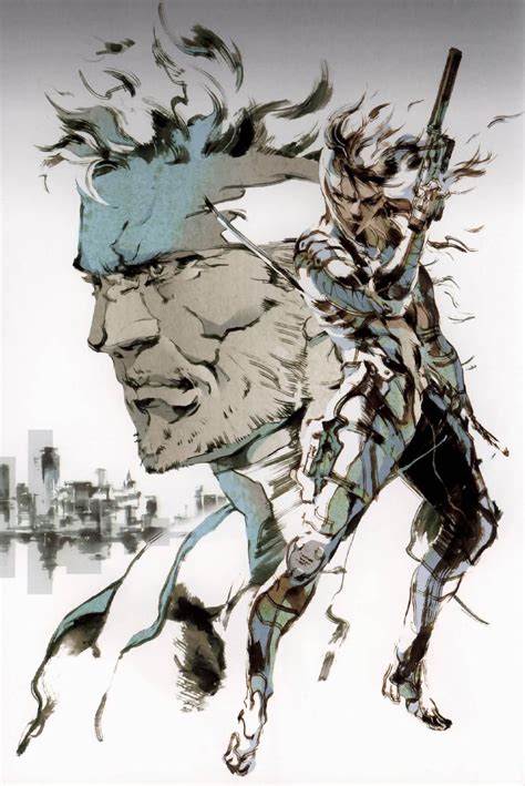 Metal Gear Solid 2 Concept Art - Raiden & Snake Concept Art Solidus Snake, Metal Gear Games ...