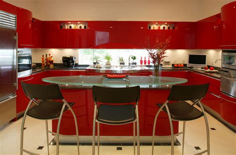 Alexandria, VA Red Kitchen Cabinets, Kitchen Cabinet Design, Modern Kitchen Design, Kitchen ...