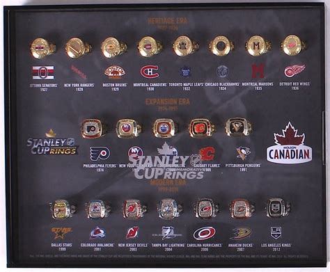 Complete Set of (20) Molson Canadian Stanley Cup Rings with Custom Display Case | Pristine Auction