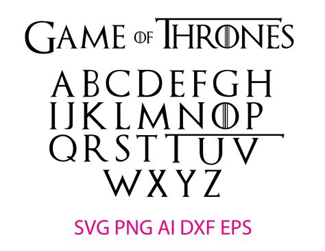 Game of Thrones font svg Game of Thrones Alphabet Game of | Etsy