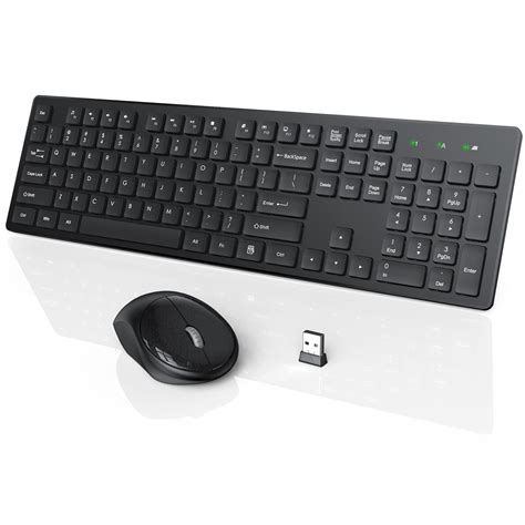 Buy Wireless Keyboard and Mouse, WisFox USB Computer Keyboard with ...