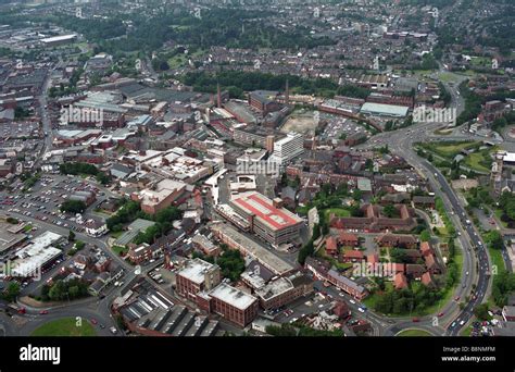 Aerial view of Kidderminster town centre and ring road Worcestershire England Uk Stock Photo - Alamy