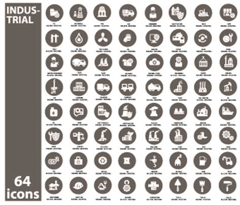 Set of Industrial icons vector 01 free download