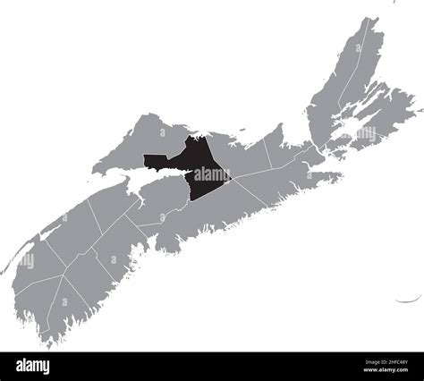 Black flat blank highlighted location map of the COLCHESTER COUNTY ...