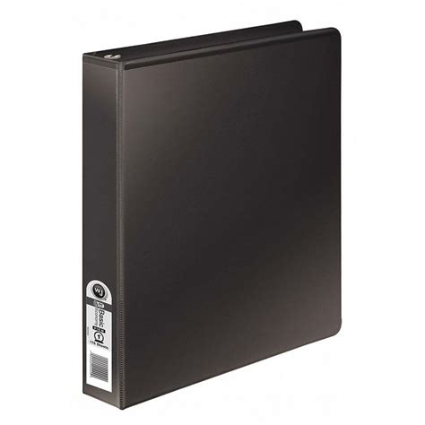 Black 1" 3-Ring Binder, 8-1/2" x 11" Sheet Size, Polypropylene, 175 ...