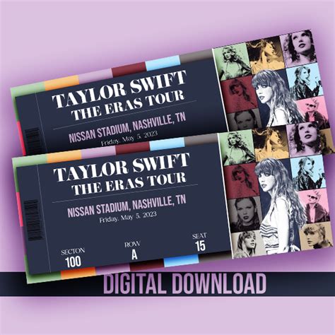Taylor Swift Printable Personalized Concert Ticket (The Eras Tour)