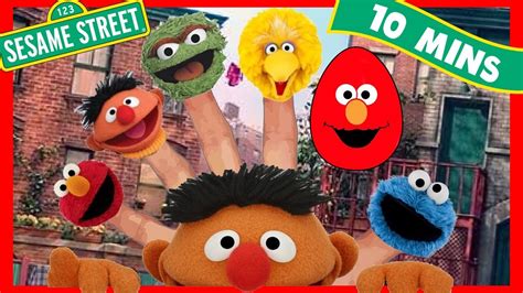 Finger Family Sesame Streets Elmo Bert and Ernie Surprise Eggs Nursery ...