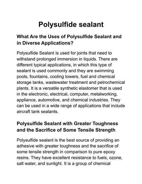 PPT - Polysulfide sealant (1) PowerPoint Presentation, free download ...