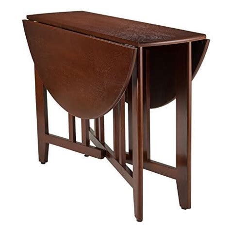 Winsome Trading Alamo 42 in. Round Double Drop Leaf Dining Table • Insteading