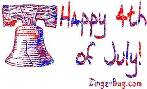 Happy 4th of July Glitter Liberty Bell Glitter Graphic, Greeting, Comment, Meme or GIF