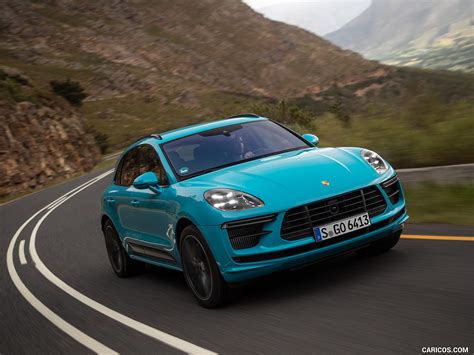 2020 Porsche Macan Turbo (Color: Miami Blue) - Front Three-Quarter | Wallpaper #219 | 1600x1200