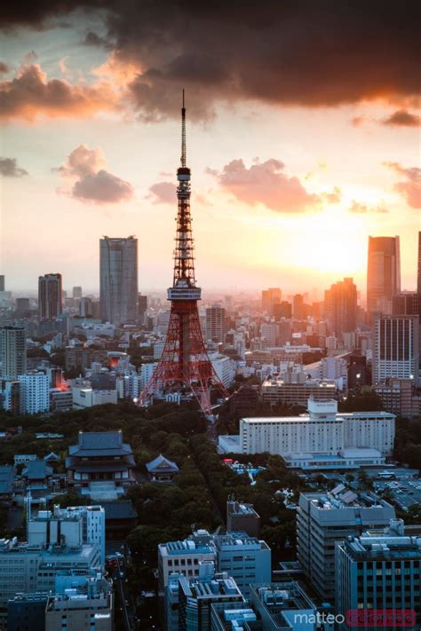 - Awesome sunset over the Tokyo tower, Japan | Royalty Free Image