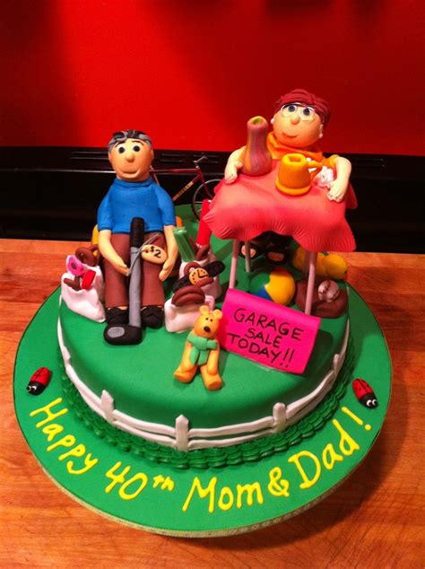 Garage Sale Anniversary Cake - all pieces are hand sculpted out of fondant | Anniversary cake ...