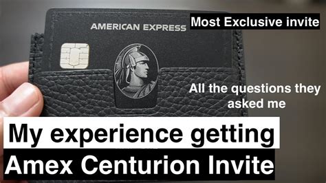 My American Express Centurion (black Card) Invitation, process, and ...