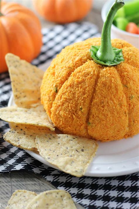 Pumpkin Shaped Cheese Ball | Baked in AZ