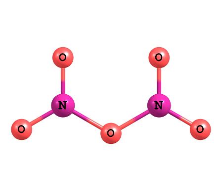 Dinitrogen Pentoxide Molecular Structure Isolated On White Stock Photo - Download Image Now - iStock