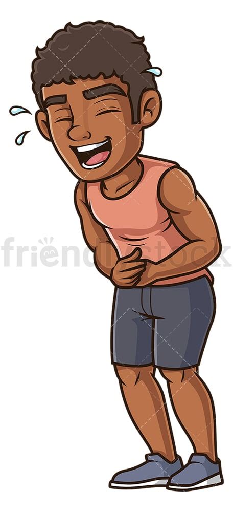 Black Man Laughing Cartoon Clipart Vector - FriendlyStock