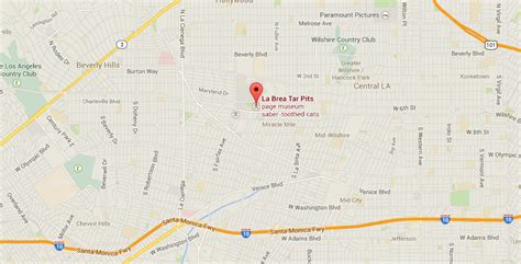 La Brea Tar Pits Map - Maps For You