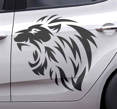 Tribal lion silhouette car sticker - TenStickers