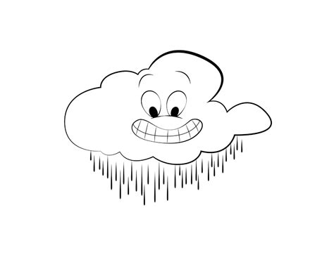 Funny Cartoon Cloud coloring page - Download, Print or Color Online for Free
