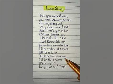 taylor swift love story lyrics - YouTube
