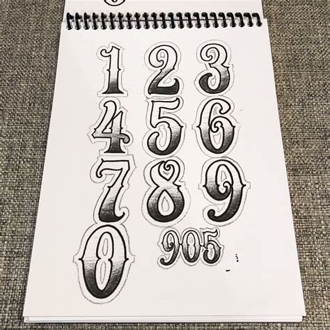 Big Meas - Numbers 2 Go Numeric Guide | Number tattoo fonts, Tattoo fonts alphabet, Tattoo ...
