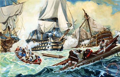 English School The battle of Trafalgar painting - The battle of Trafalgar print for sale