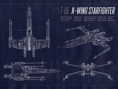 X-Wing Starfighter Blueprint by Chris Spooner - Dribbble