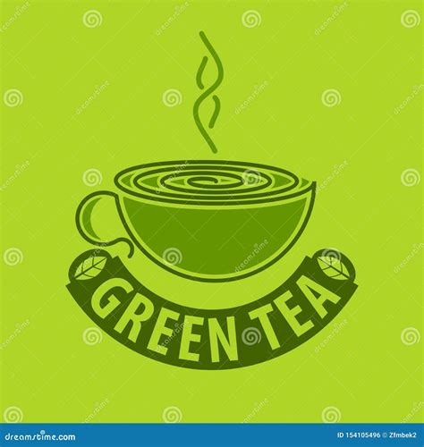 Green Tea Logo Design Template. Vector Stock Vector - Illustration of ...