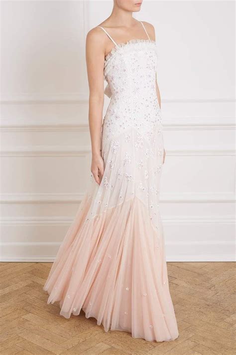 Pearl Rose Cami Bridal Gown in Tinted Pink from Needle & Thread | Long sleeve bridal gown ...