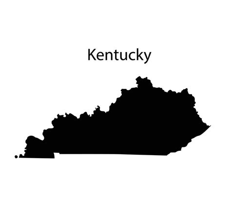 Kentucky Map Silhouette in White Background 8630334 Vector Art at Vecteezy