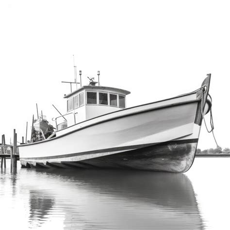 Premium AI Image | Isolated Fishing Boat on White Background