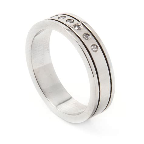 Men's Stainless Steel CZ Ring SSRB028