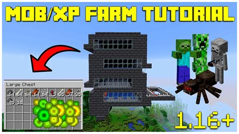 Simple AFK Mob Farm/Mob XP Farm Tutorial For Minecraft 1.16 and Above ...