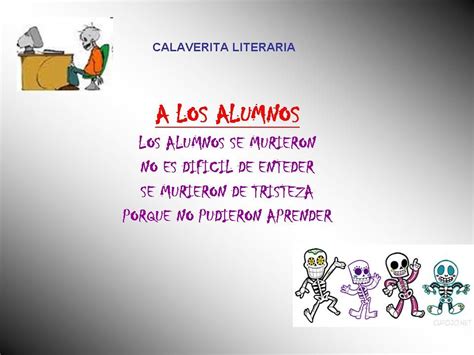 Calaveritas Literarias Para Niaos Kinder Cortas - Estudiar