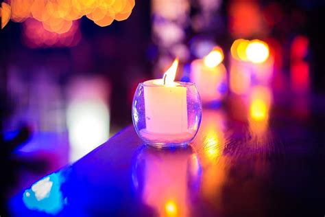 Light, blue, colorful, pink, candle, yellow HD wallpaper | Pxfuel