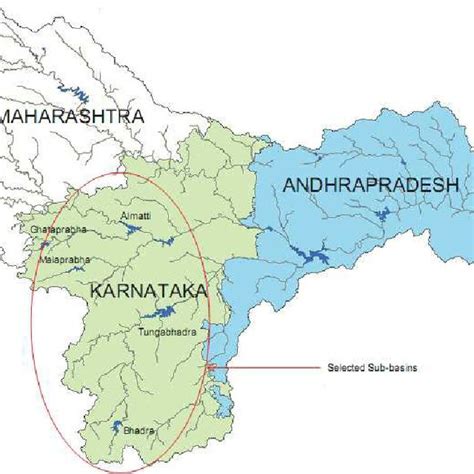 The map of Krishna river basin showing the study area | Download Scientific Diagram