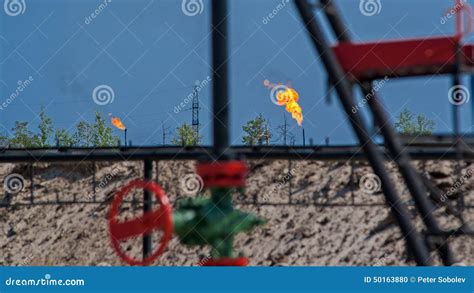 Russia. Western Siberia. in the Oil Fields Burning of Associated Gas ...